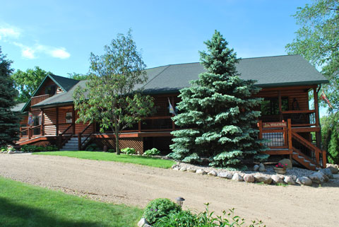 Welcome! Front view of Spirit Cove Lodge Bed and Breakfast. Not a hotel in Alexandria Minnesota